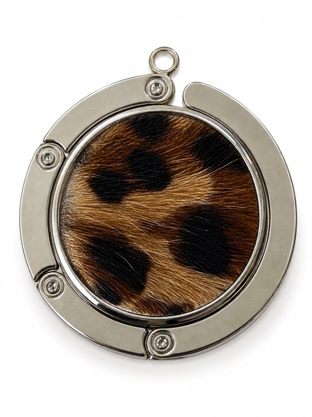 Jaguar Print Purse Hook - Brown and Black
